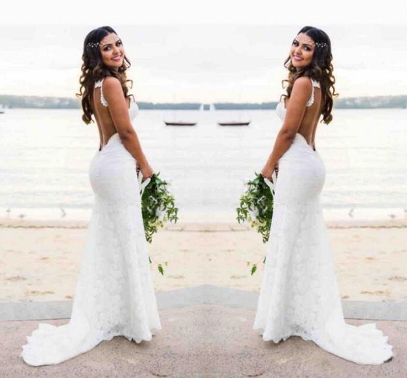 Sexy Beach Country Style Lace Mermaid Wedding Dresses Boho