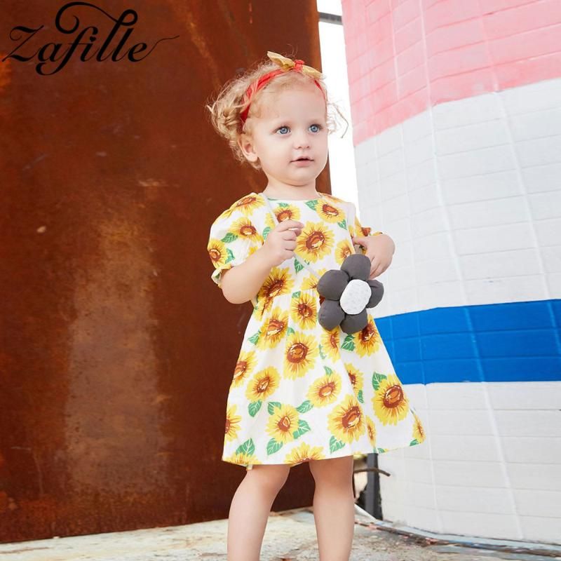 Acheter Filles Robes Zafille Baby Girl Robe A Manches Courtes Toddler Vetements Bebe Tournesol Impression Ete 21 Enfants Enfants De 9 57 Du Sunmye Fr Dhgate Com
