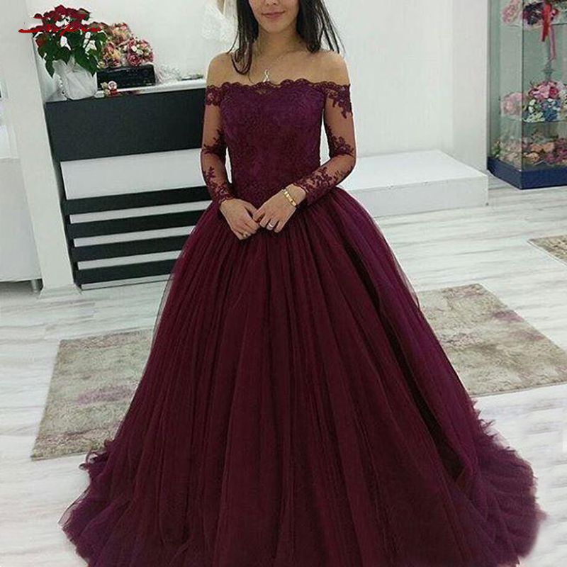 vestidos de 15 años burgundy