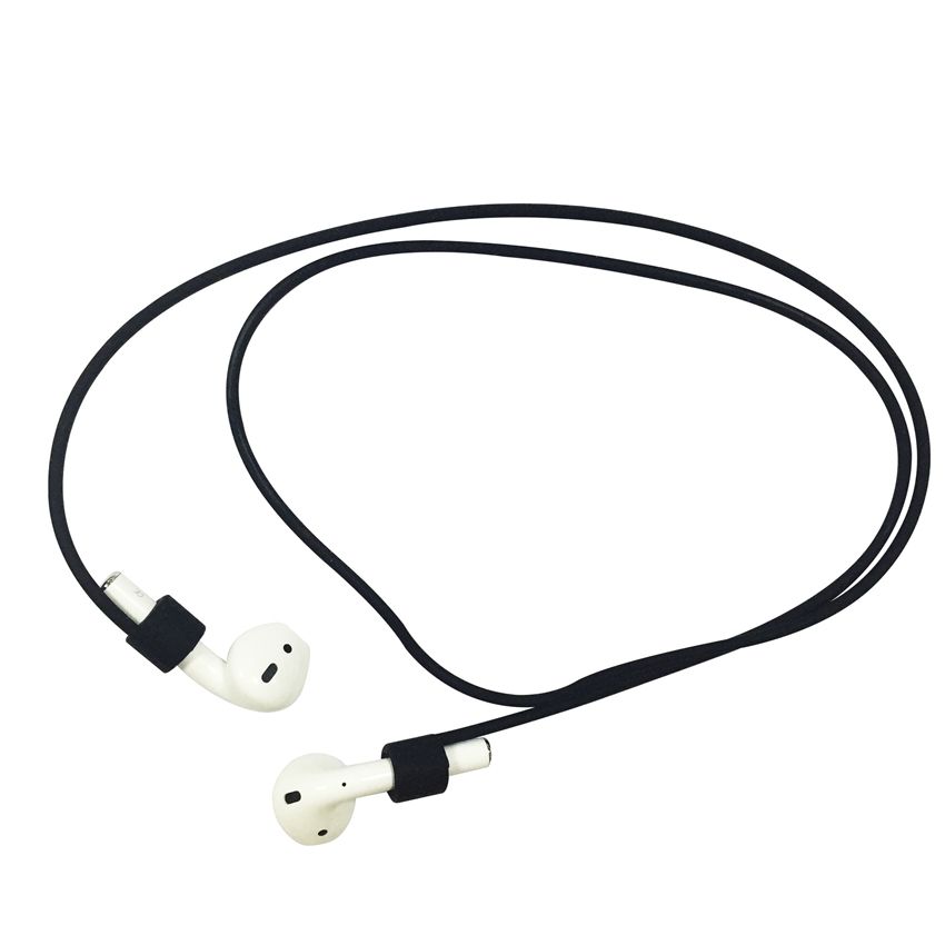 Banda de silicona cuerda auriculares anti perdido sujeción banda soporte borna negro Banda de silicona cuerda auriculares anti perdido sujeción banda soporte borna negro