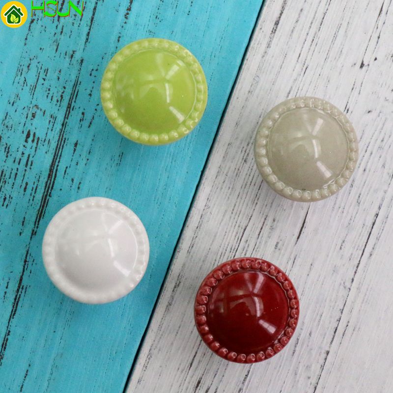 2019 Cute Little Button Ceramic Cabinet Knob Drawer Pull Dresser