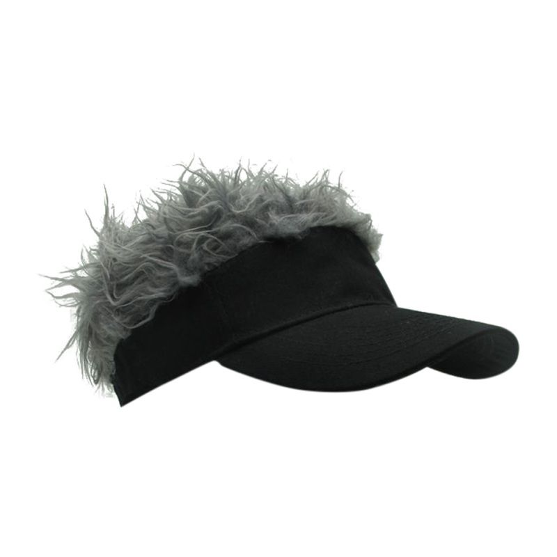 Hot New Novelty Fake Flair Hair Sun Visor Hats Men Women Toupee Wig Funny Hair Loss Hot New Novelty Fake Flair Hair Sun Visor Hats Men Women Toupee Wig Funny Hair Loss