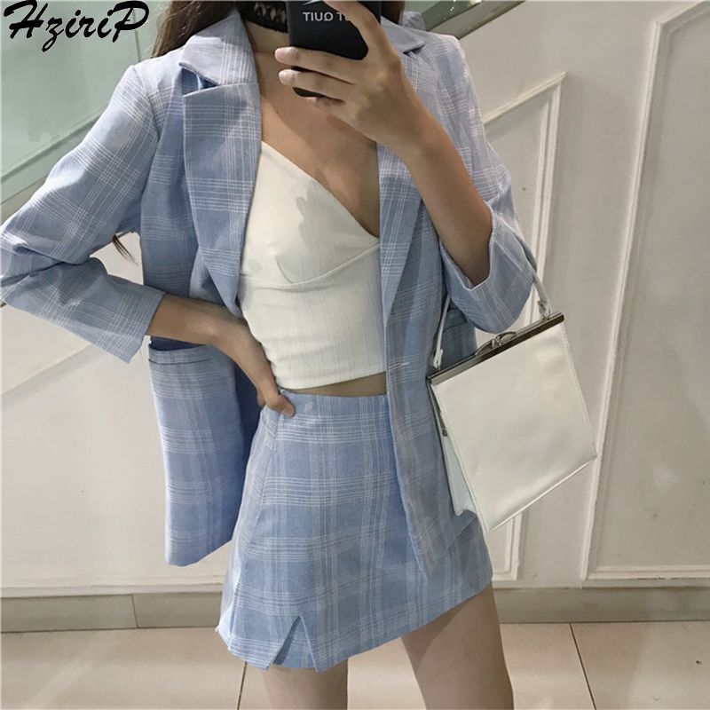 blazer and short skirt set