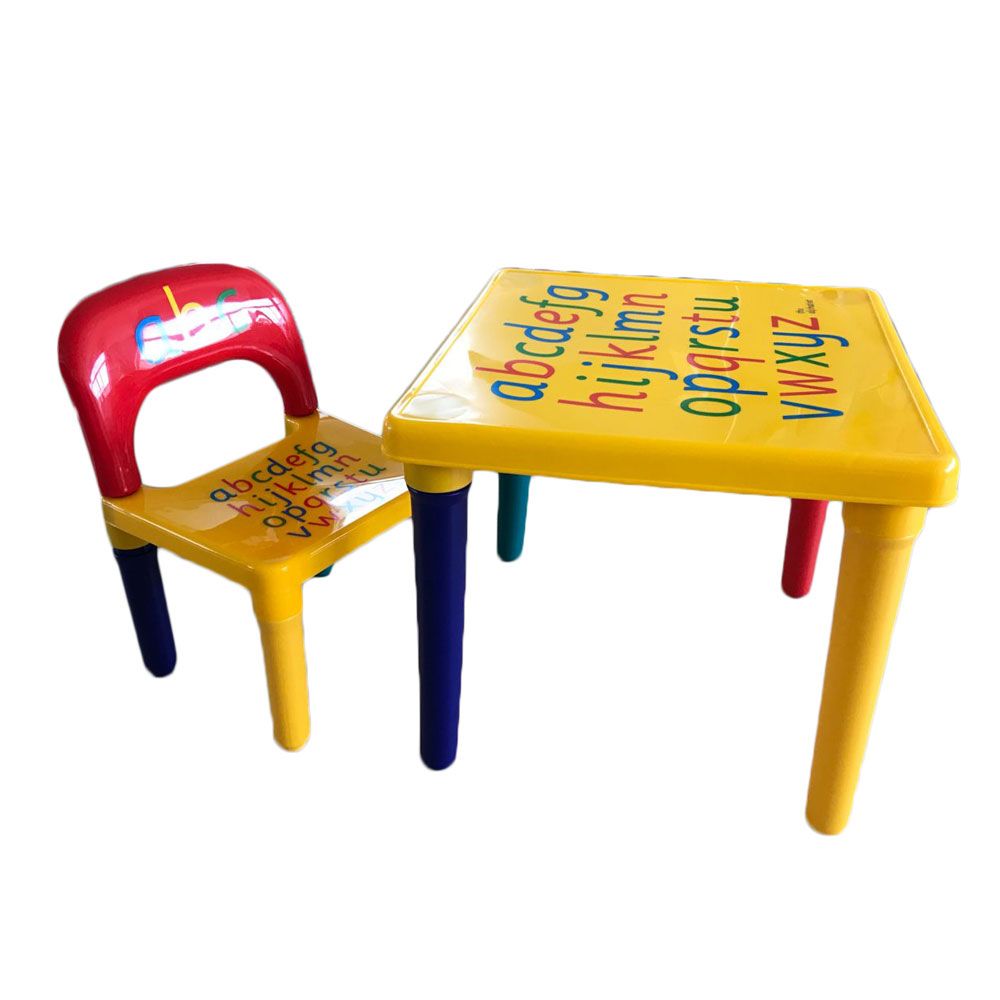 Kit Kids Toddlers Child ABC Alphabet Childrens Plastic Table and Chair Set