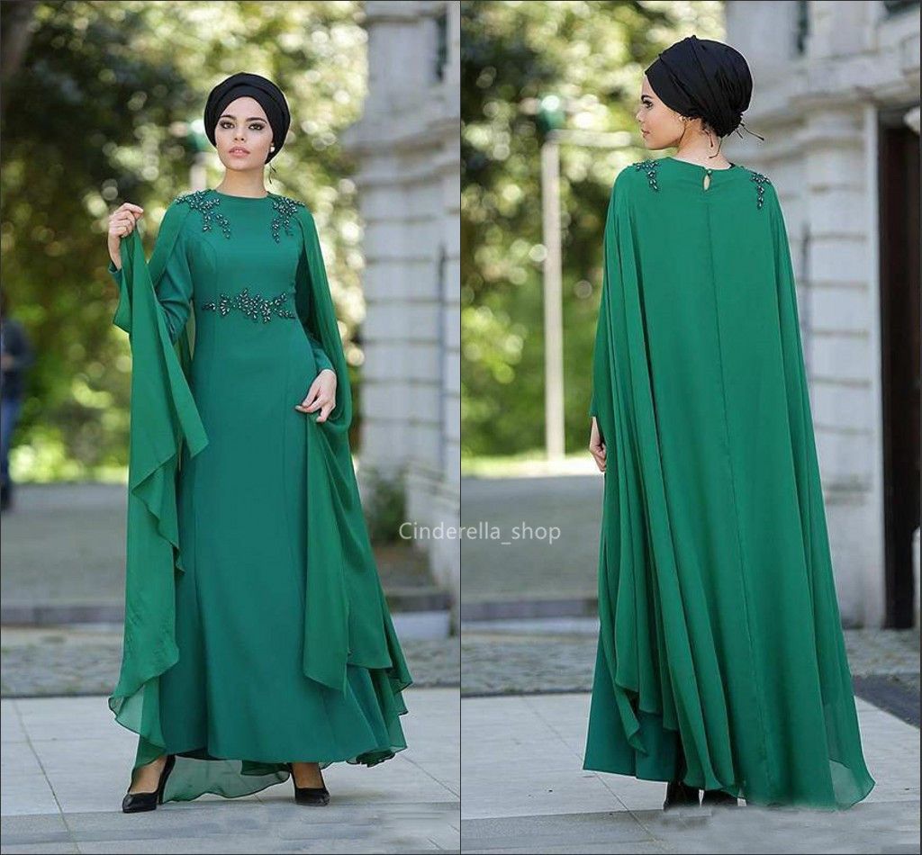 Großhandel Elegante Nahen Osten Lange Ärmel Abendkleider Kaftan Perlen Dunkelgrün Chiffon Arabric Frauen Formelle Kleider Abaya Abendkleider Muslim Großhandel Elegante Nahen Osten Lange Ärmel Abendkleider Kaftan Perlen Dunkelgrün Chiffon Arabric Frauen Formelle Kleider Abaya Abendkleider Muslim