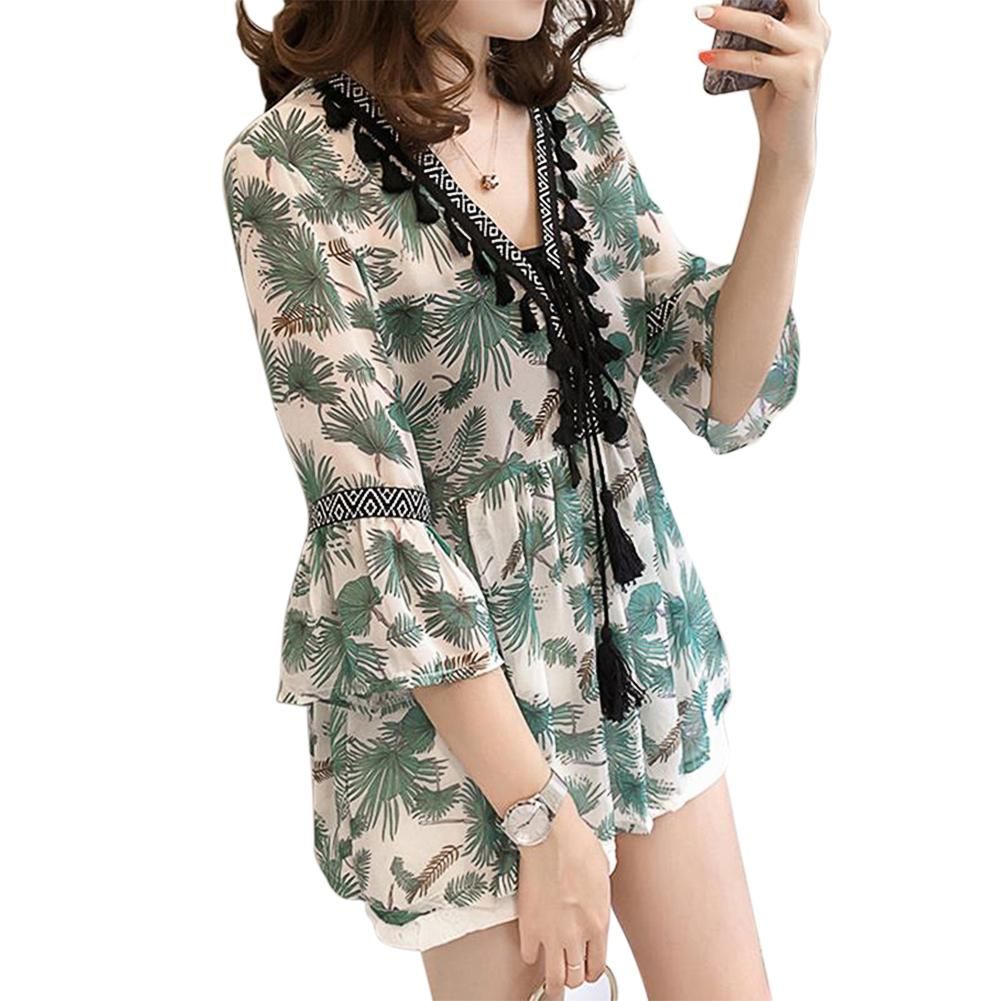 Fashion Woman Pineapple Printed Blouse White Casual Long Sleeve Shirt Fall New Female Blusas Tops With Button Plus Size Clothes For Women Casual Blouse Fashion