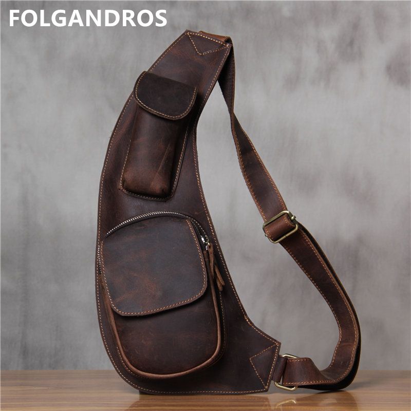 leather chest bag