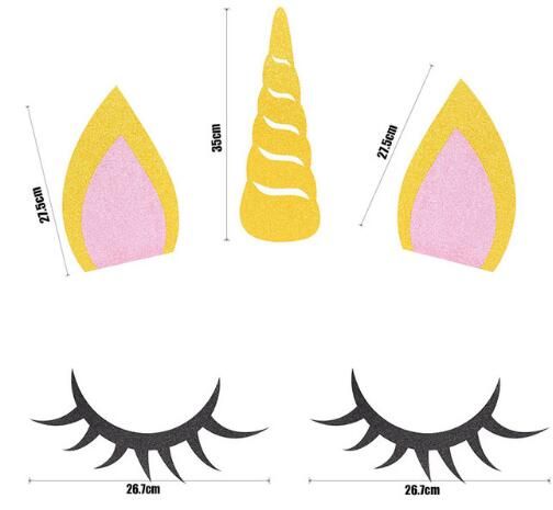 wholesale and retail unicorn party decor unicorn horn eyelashes ear wall sticker kids birthday party baby shower diy party backdrop supplies from totwo9 7 11 dhgate com