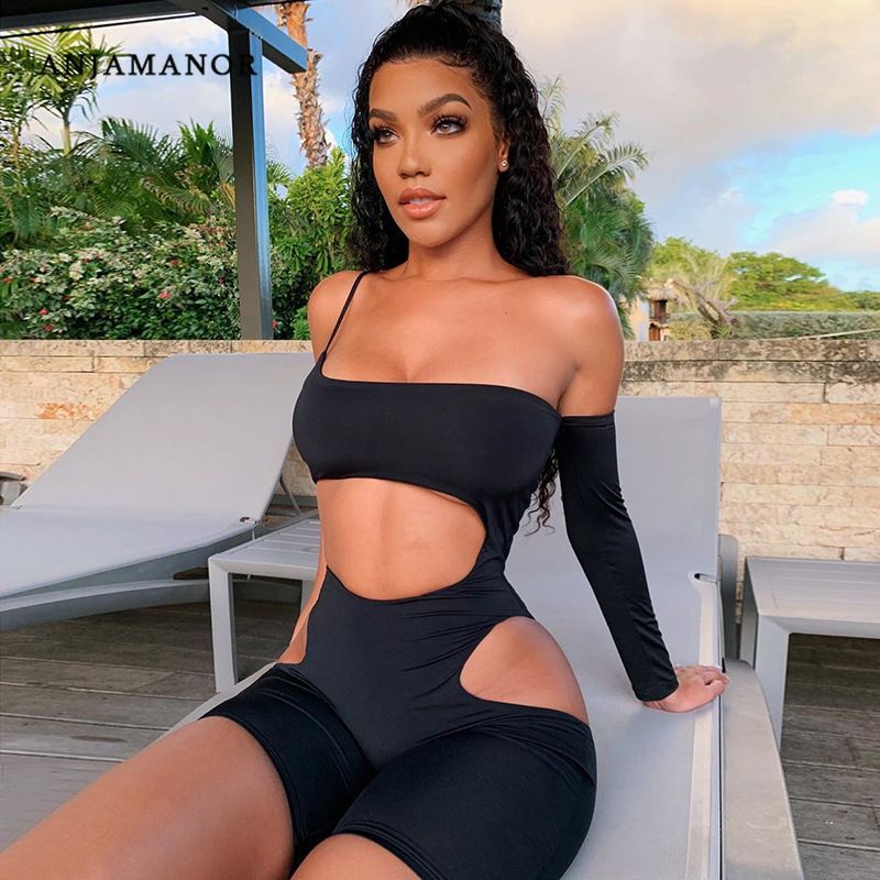 black bodycon shorts