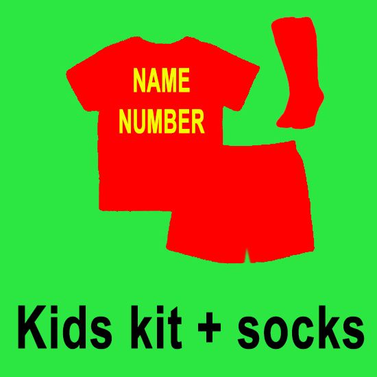 Kids Kit + Socks مع رقم الاسم