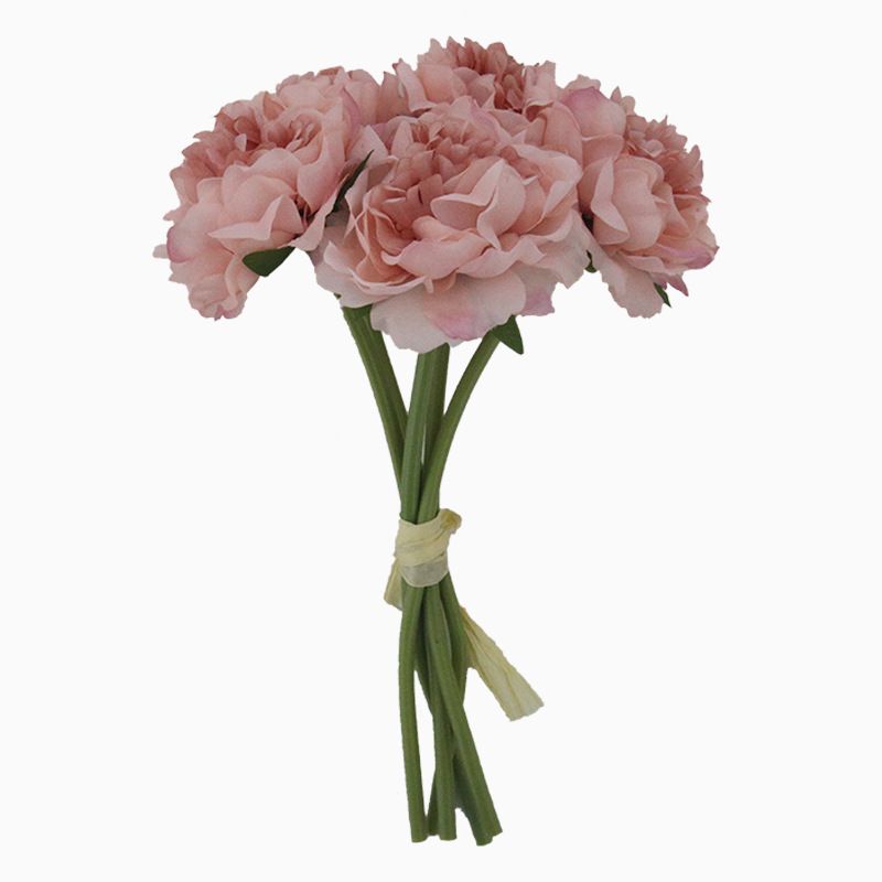 Ramo de peonía de flores rosas artificiales para decoración de bodas 5  cabezas peonías flores falsas