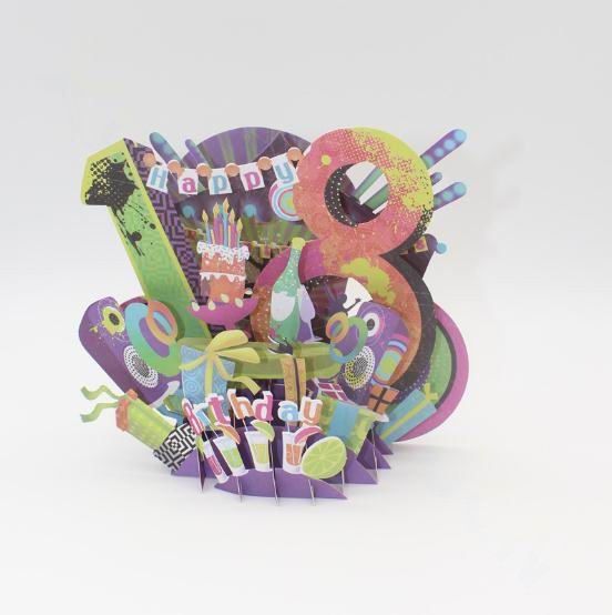 Tarjeta de felicitaci/ón para 18 cumplea/ños 18 a/ños de edad 15 x 23 cm