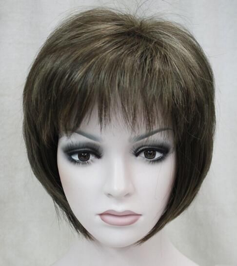 Free Shippin Hivision Bob Wig Brown With Some Blonde Short