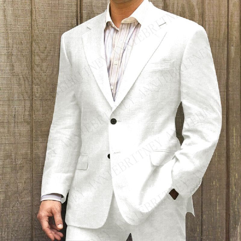 Compre Trajes Para Hombres Blazers 2021 Ropa Blanca Hombres De Lino  Conjunto Casual Tuxedo Slim Fit Summer Beach Bridegroom Blazer Custom Traje  Para A 86,08 € Del Elizabethy | Es.Dhgate.Com