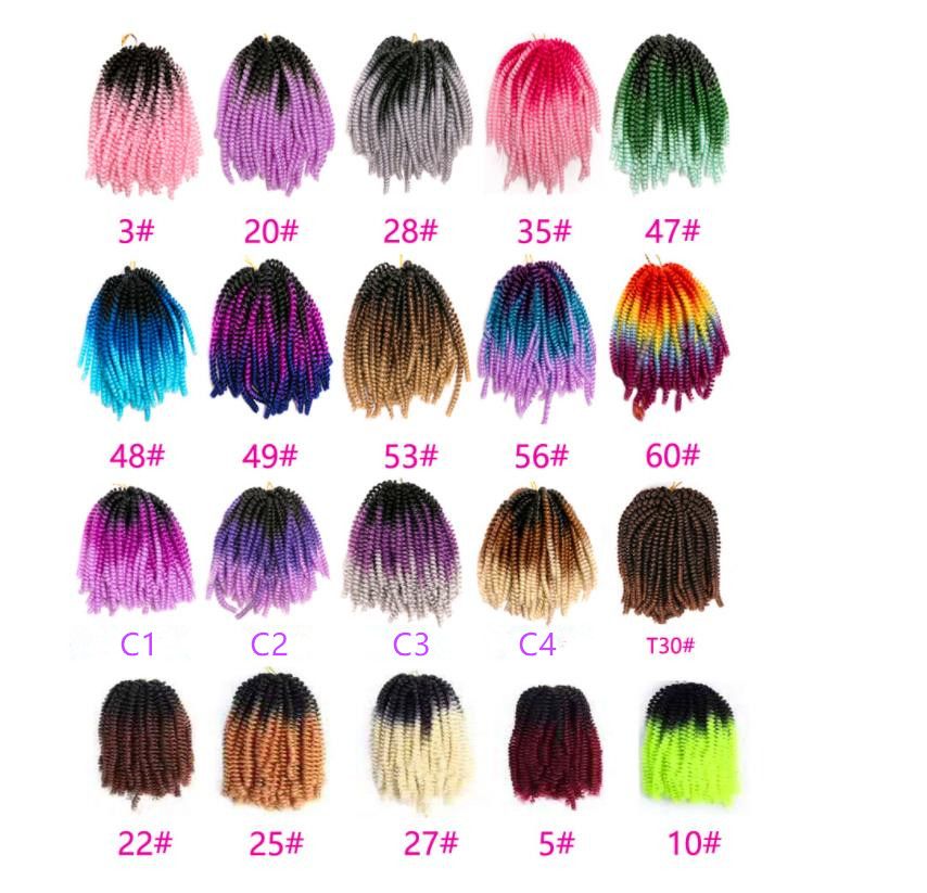 2019 Short Spring Curly Crochet Braids Hair Extensions Omber Color