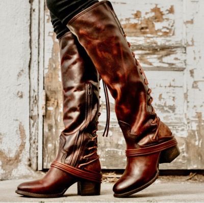 women's lace up western boots