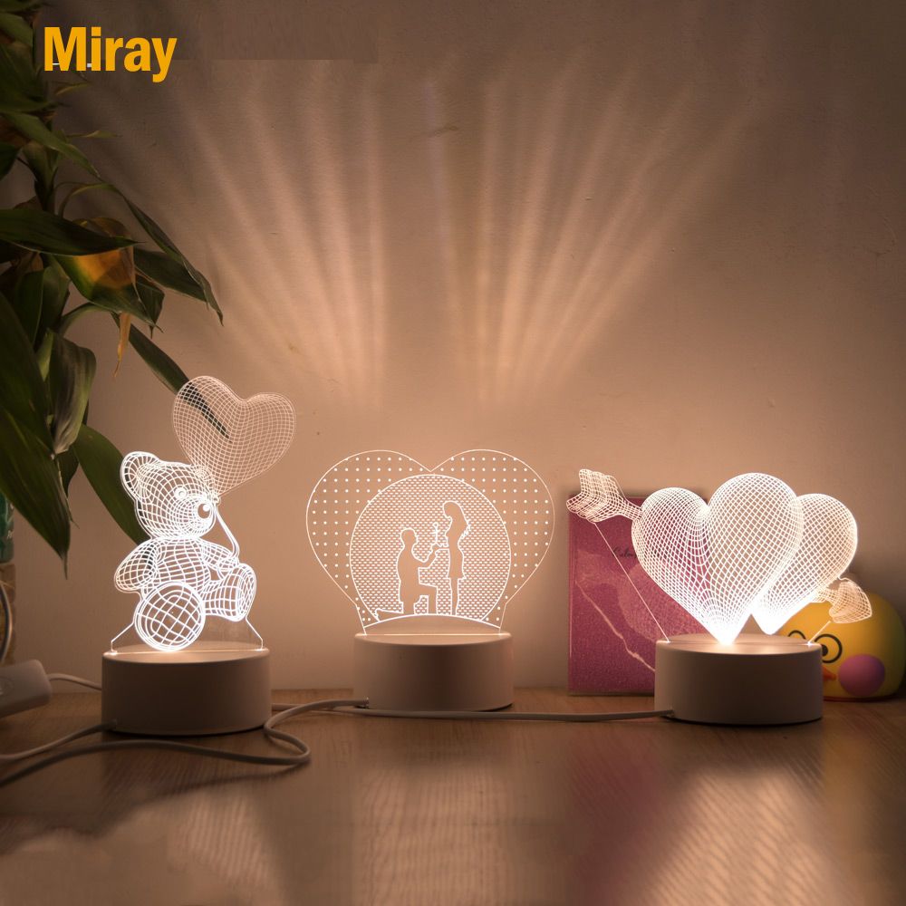 2020 Romantic Love 3D Lamp Heart Shaped Balloon Acrylic LED Night Light