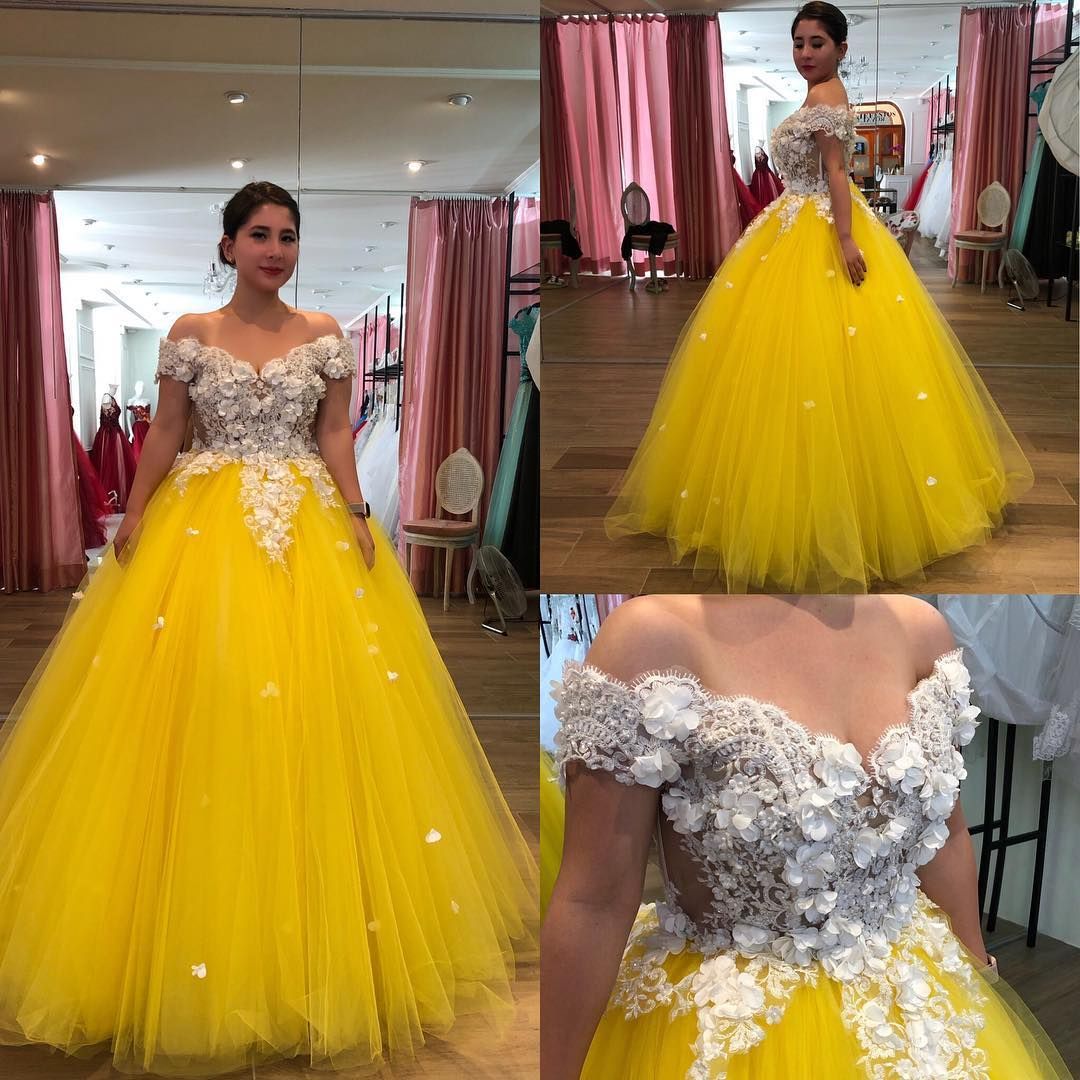 sweet 16 yellow dresses