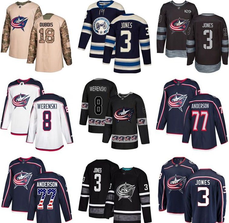 custom blue jackets jersey