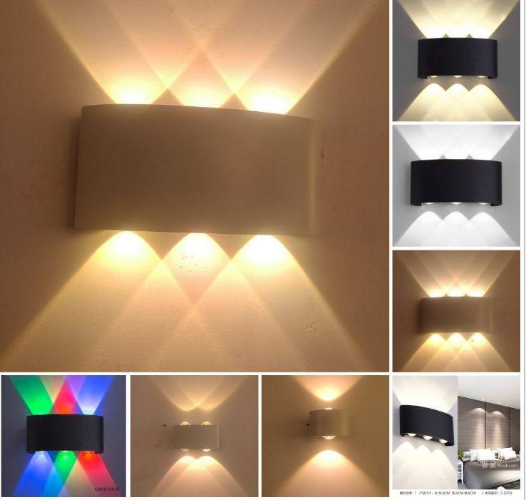 foco cuadrado AC110v-260v de aluminio pa Lámpara led de pared de 2W foco cuadrado AC110v-260v de aluminio pa Lámpara led de pared de 2W
