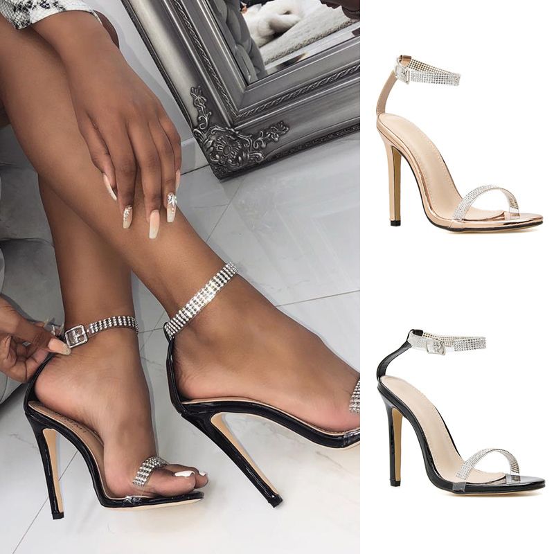 rhinestone sandals heels
