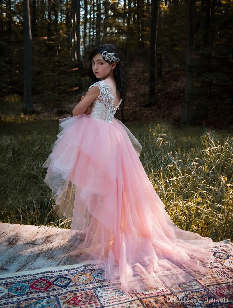 Bianco E Rosa Alte Ragazze Di Fiore Del Basso Vestiti Da Matrimonio Tiered  Gonne In Pizzo Bambini Poco Prima Comunione Vestito Poco Costoso Beads  Pageant Abiti Da 43,21 € | DHgate Italy