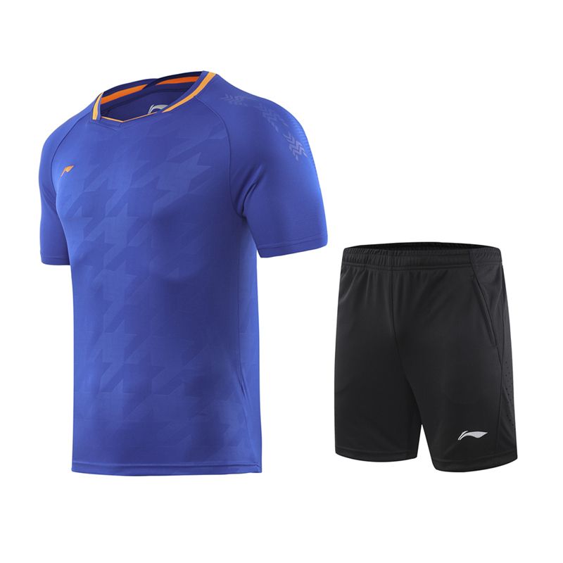 2019 New Li Ning Quick-drying men/'s Tops Table tennis clothes Tee shirts+shorts