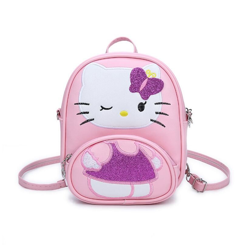 cute hello kitty canvas girl/'s bag handbag girl cell phone coin bag backpack