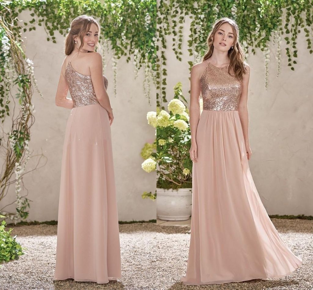 rose gold beach bridesmaid dresses