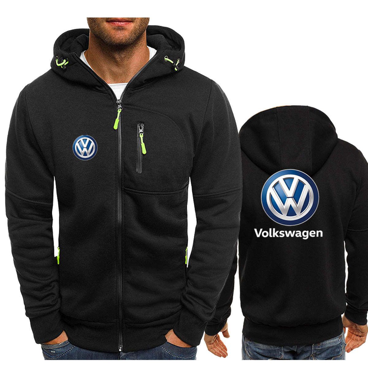 SHENGN Mans Design Comfortable with Hood Pocket Fiat Automobiles Logo Zipper Sweaters SHENGN Mans Design Comfortable with Hood Pocket Fiat Automobiles Logo Zipper Sweaters