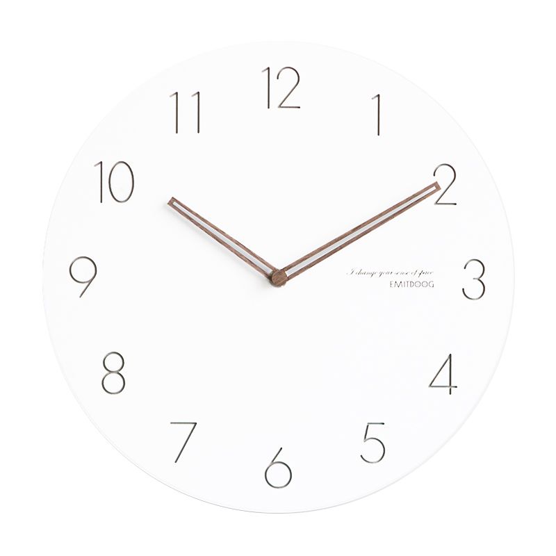 Simple Wall Clock White Nordic Silent Wood Novelty Watch