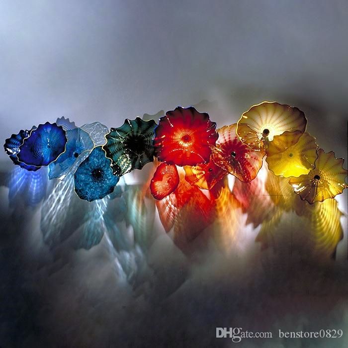 Modern Glass Flower Wall Art Contemporary Hand Blown Glass Wall Art
