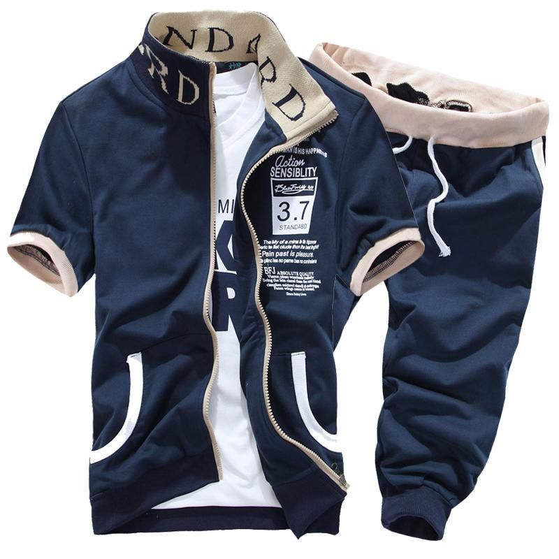 Compra Recién Llegados Hombres De Moda De Moda Chándal De Manga Corta  Casual Sporting Traje Sudaderas Con Capucha Y Mangas Cortas Jersey Casual  Jogger Pantalones Trajes M XXL Barato | Entrega Rápida
