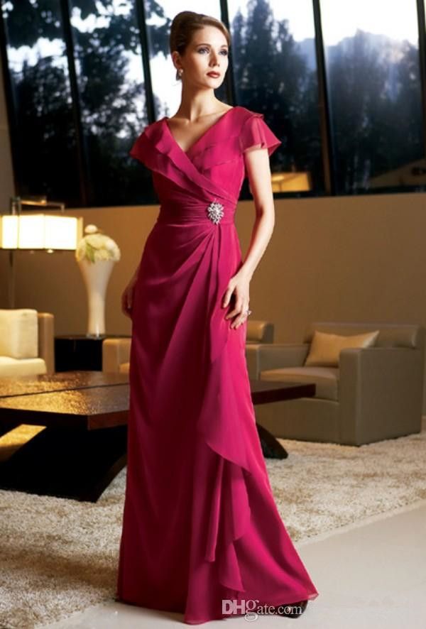 Modest Fuschia Dresses Long Formal 