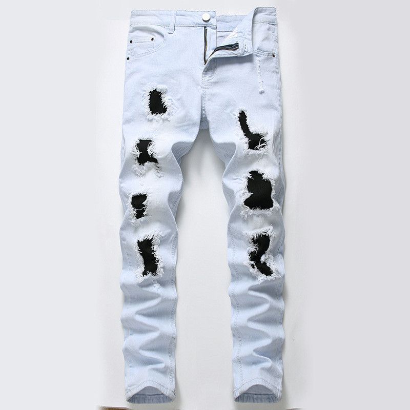 Compre MORUANCLE Hola Calle Destruida Vaqueros Con Parches Para Hombre De  Estiramiento Rasgado Dril De Algodón De Los Pantalones Vaqueros Agujeros  DISTRESSED Torn Tamaño 28 42 A 30,83 € Del Blueberry15 | Es.Dhgate.Com