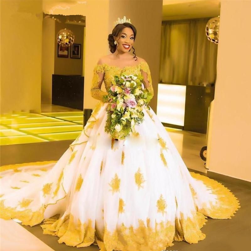 White And Gold African Wedding Dress 2024 jasterluis
