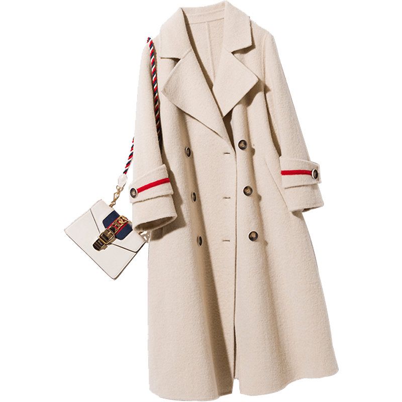 Women/'s Ladies New Winter Warm Wool Cashmere Trench Coat 107cm Long Jacket