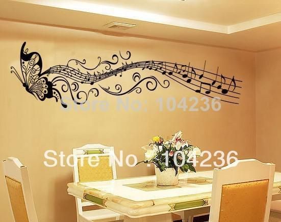 Butterfly Music Note Wall Art Vinyl Quote Removable Sticker Decor