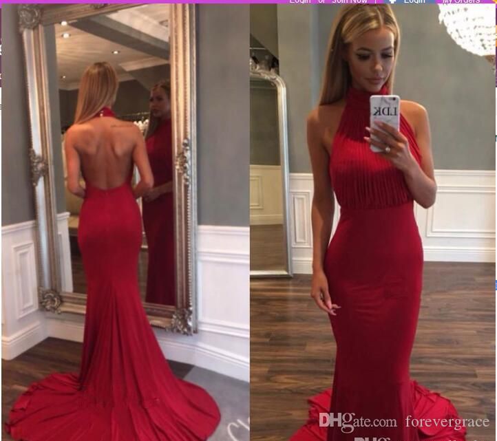 red prom dress simple