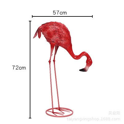 Single red flamingo