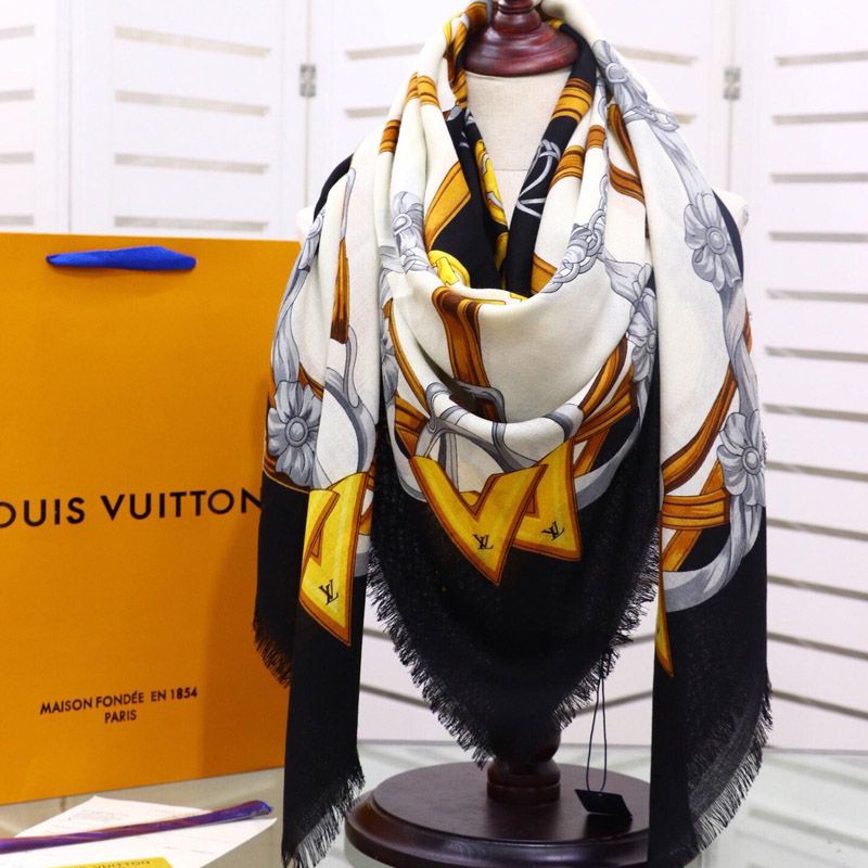 Lady Scarf Of Luxury Designer High End Quality Silk WOOL Pile Material