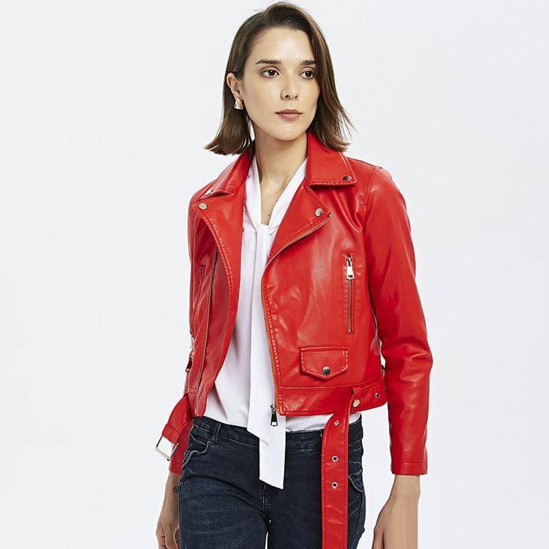red pu jacket