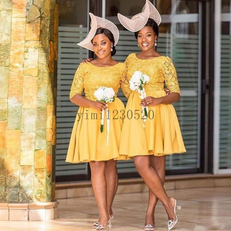 yellow floral bridesmaid dresses
