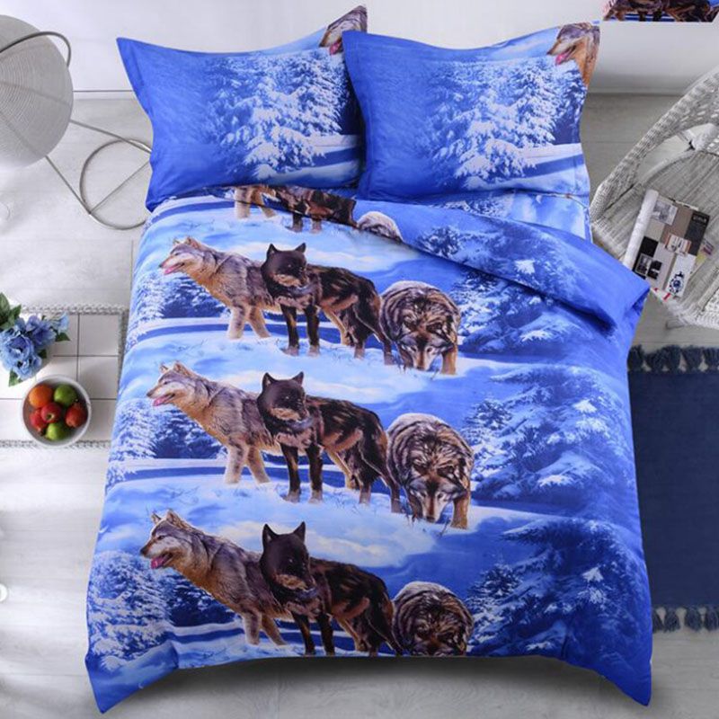 Wolf Printed Comforter Bedding Sets King Size Queen 3d Bed Set