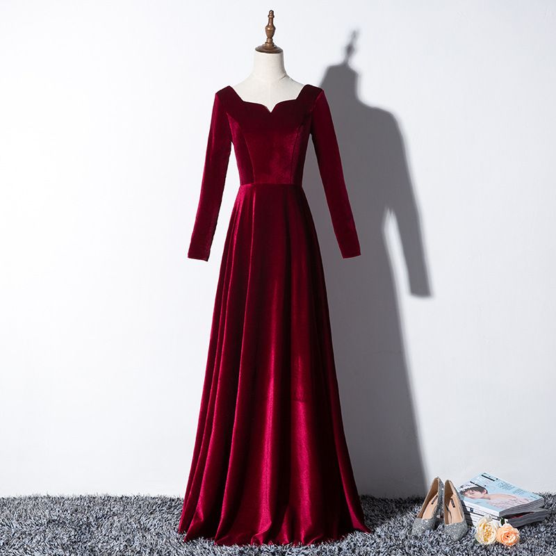 Compra Vestidos De Noche Largos De Terciopelo Elegante 2020 Imágenes Reales  Mangas Largas Vestidos Formales Formal Party Bates Encaje Up Srobe De  Soiree Barato | Entrega Rápida Y Calidad | Es.Dhgate