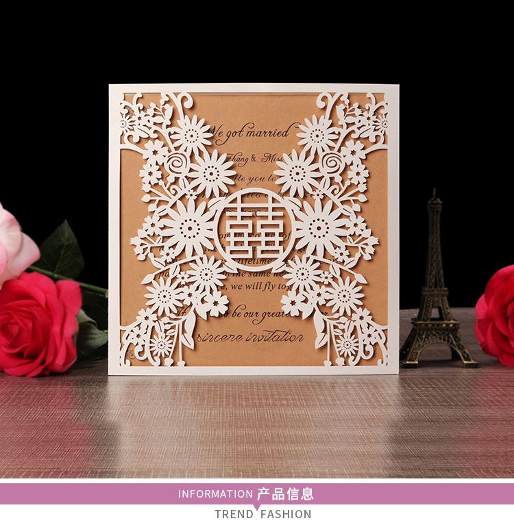 2019 Elegant Wedding Invitations Paper Greeting Card Business