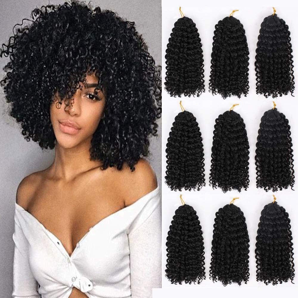 2020 3packs 9bundles Malibob Kinky Curly Crochet Hair Weaves 8inch