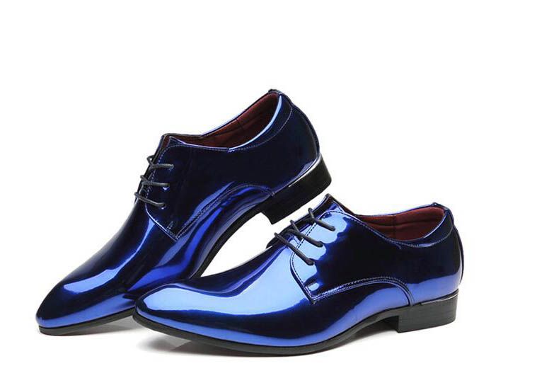 mens blue leather shoes for sale