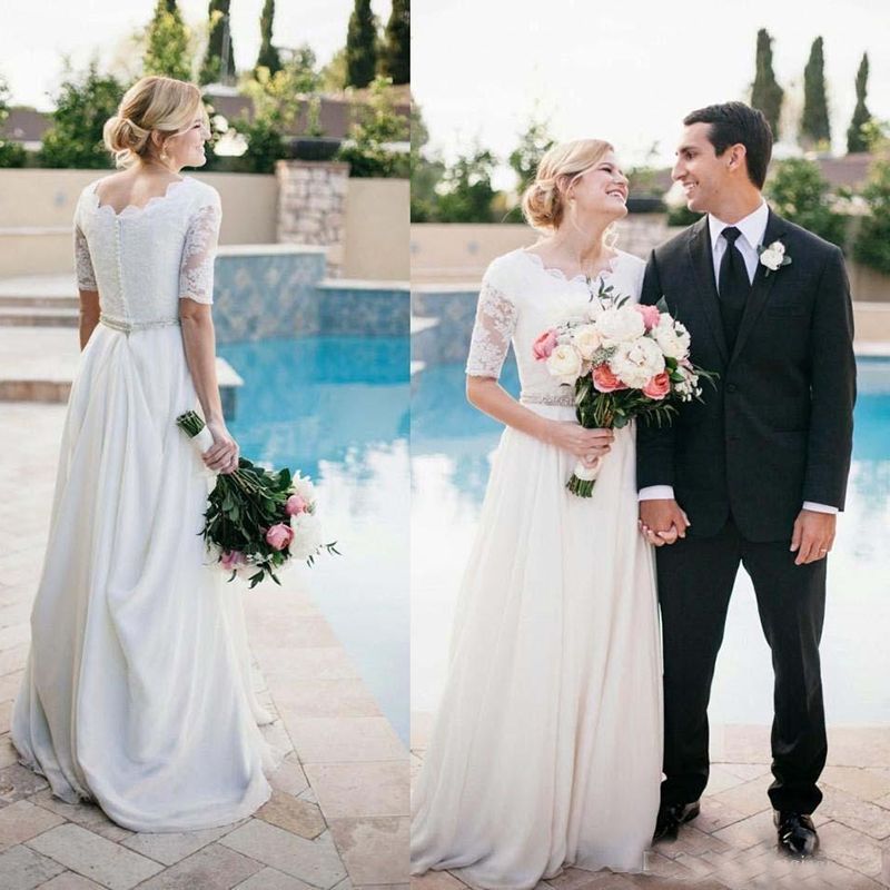 inexpensive modest wedding dresses