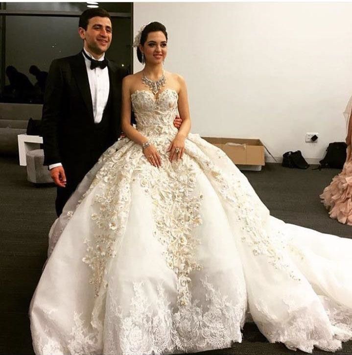 big puffy wedding dresses with long trains